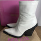Paris Texas White Leather Nina Wedge Boots  Size 38