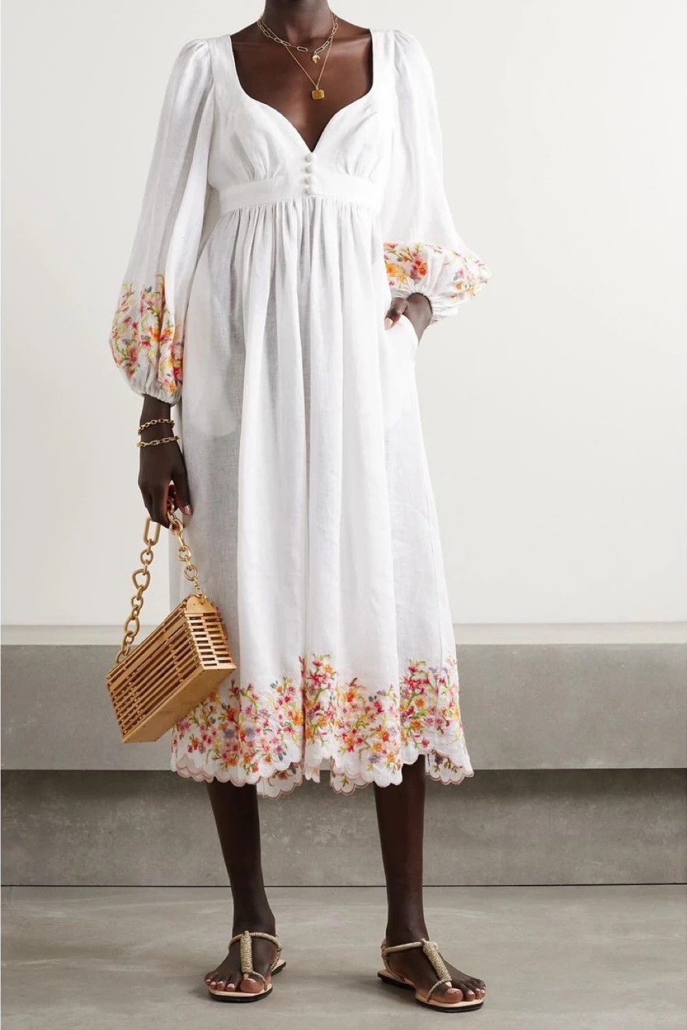 Zimmermann Mae Floral-Embroidered dress Size 3/ 14 AU/ 10 US