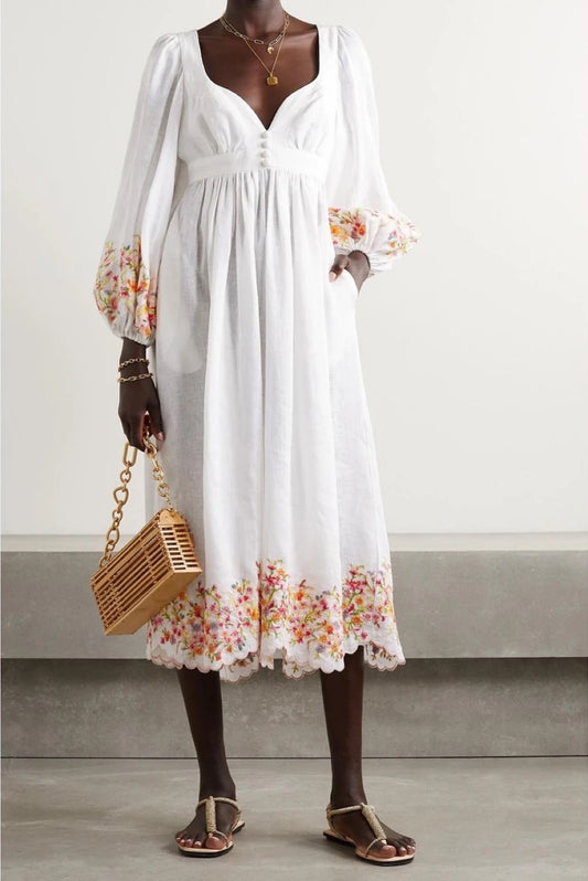 Zimmermann Mae Floral-Embroidered dress Size 3/ 14 AU/ 10 US