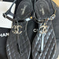 CHANEL Quilted CC Thong Sandals T-Strap Size 40