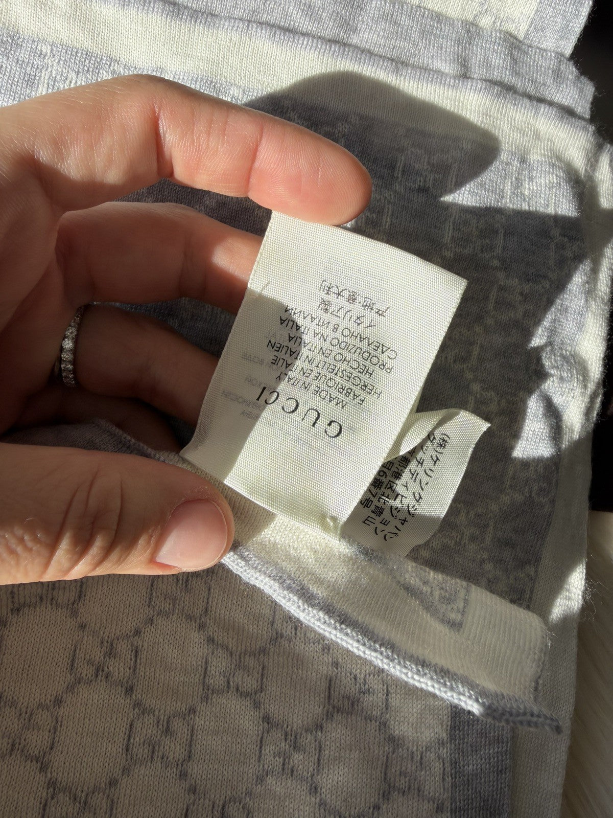 Gucci Grey Wool Scarf Shawl Baby Blanket GG Monogram
