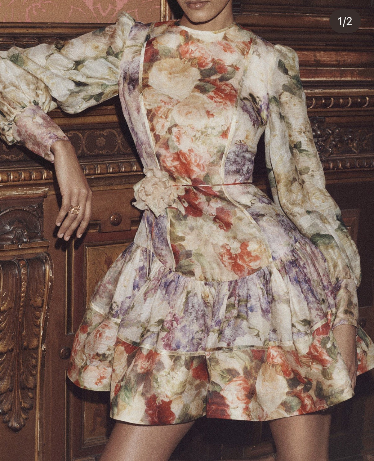 Zimmermann Sensory Flip Dress Size 3 AU 14 US 10 BNWT Silk Linen Floral Mini