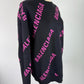 Balenciaga black sweater with pink 'BALENCIAGA'