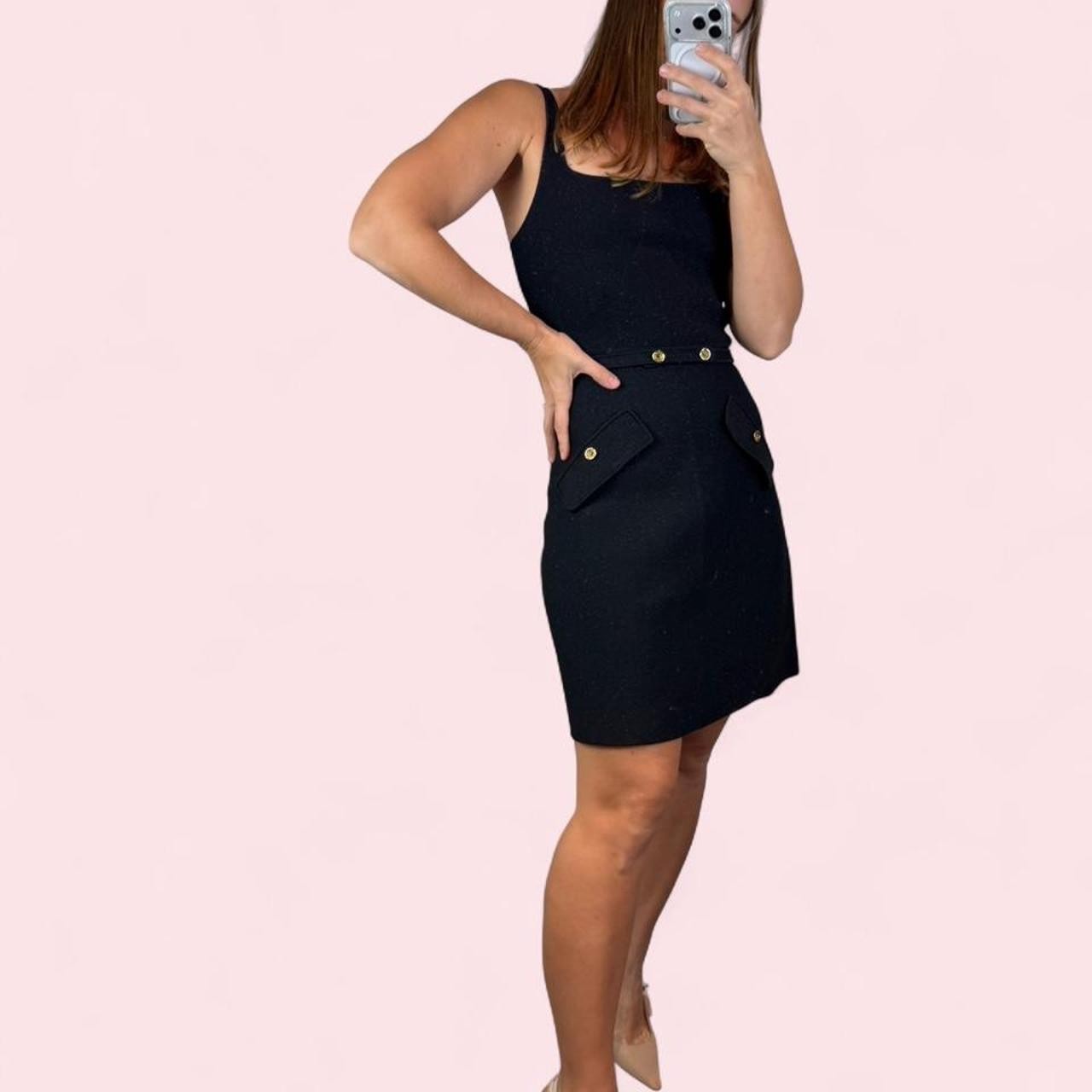 Scanlan Theodore Lurex Black mini dress size XS