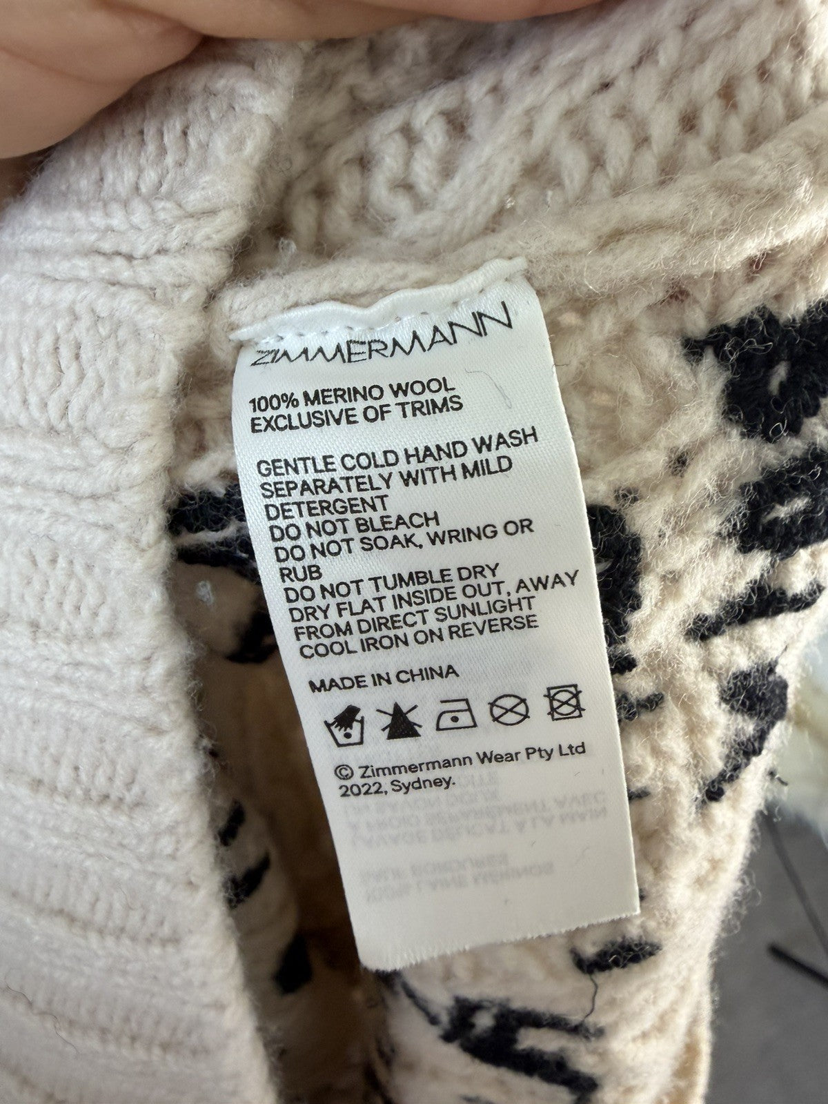Zimmermann Dancer Embroidered Wool Sweater Size 1 EXCELLENT