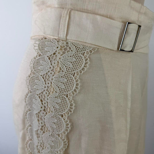 Zimmermann cream lace pants with belt Size 1