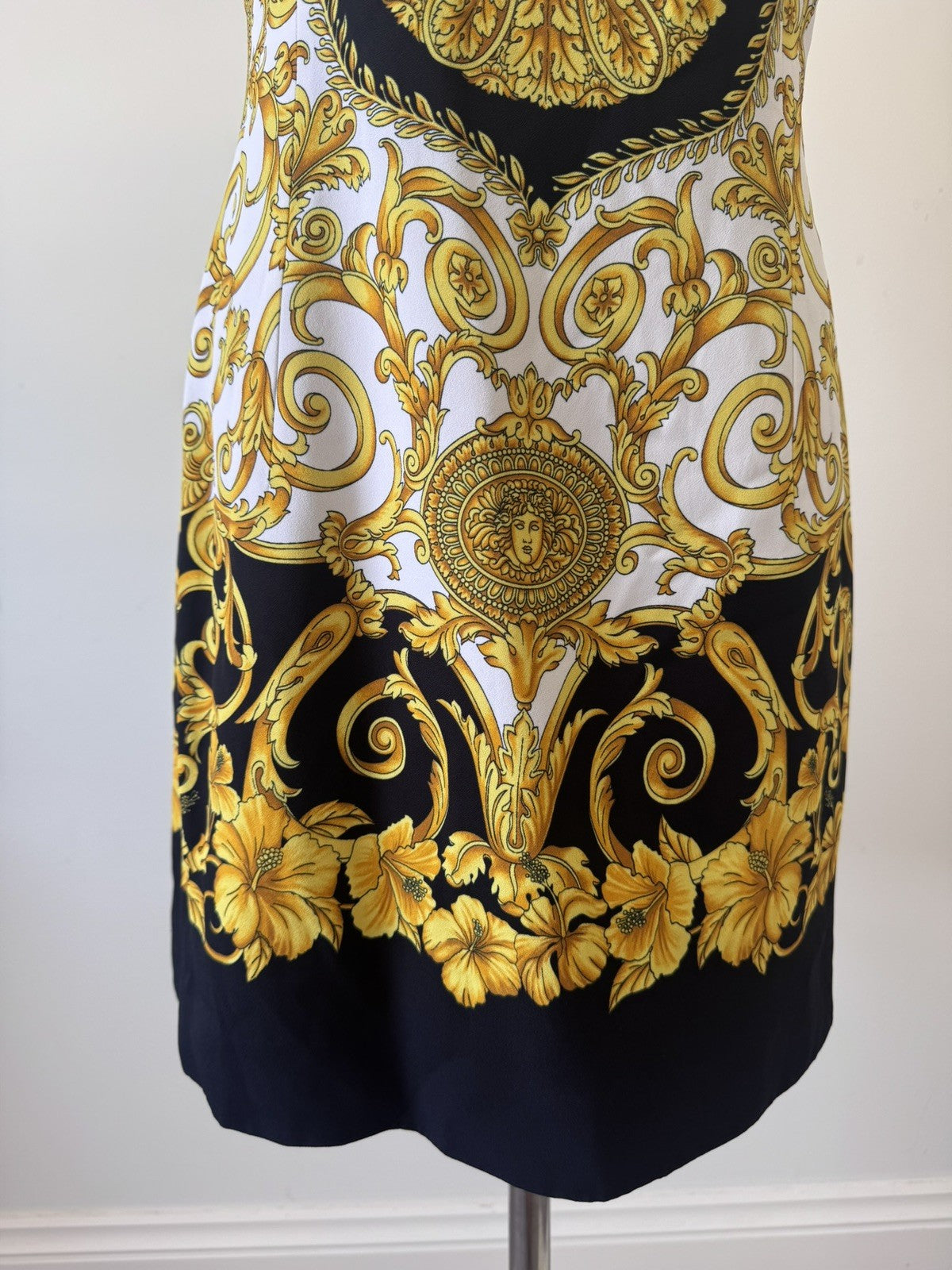 Vercase Barocco Silk Dress Uk 10 42 it 6 us