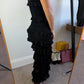 Zimmermann Crush Frilled Midi Skirt and Frilled Top in Black Resort 2025