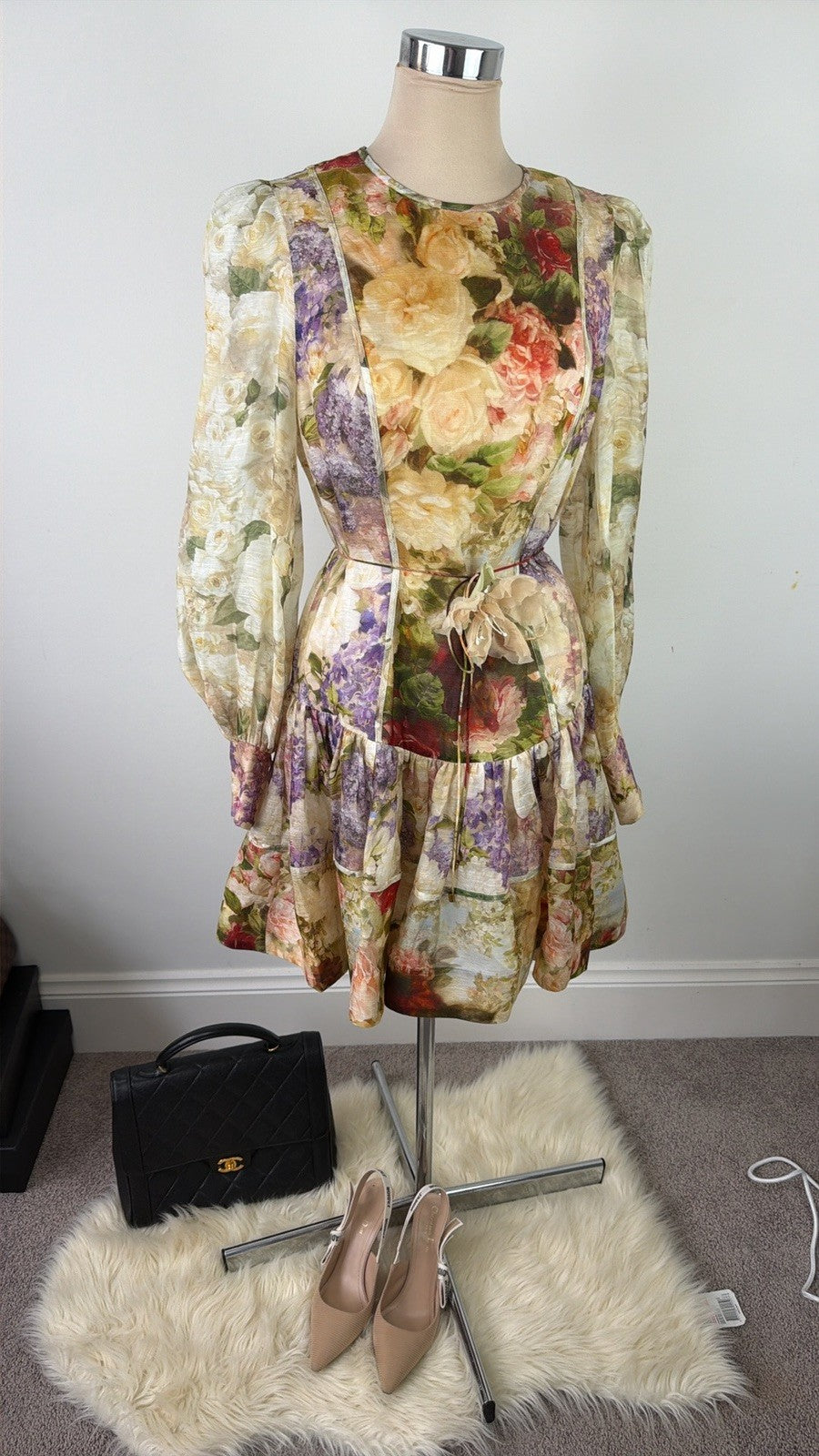Zimmermann Sensory Flip Dress Size 3 AU 14 US 10 BNWT Silk Linen Floral Mini