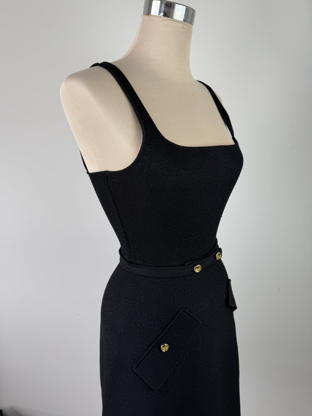 Scanlan Theodore Lurex Black mini dress size XS