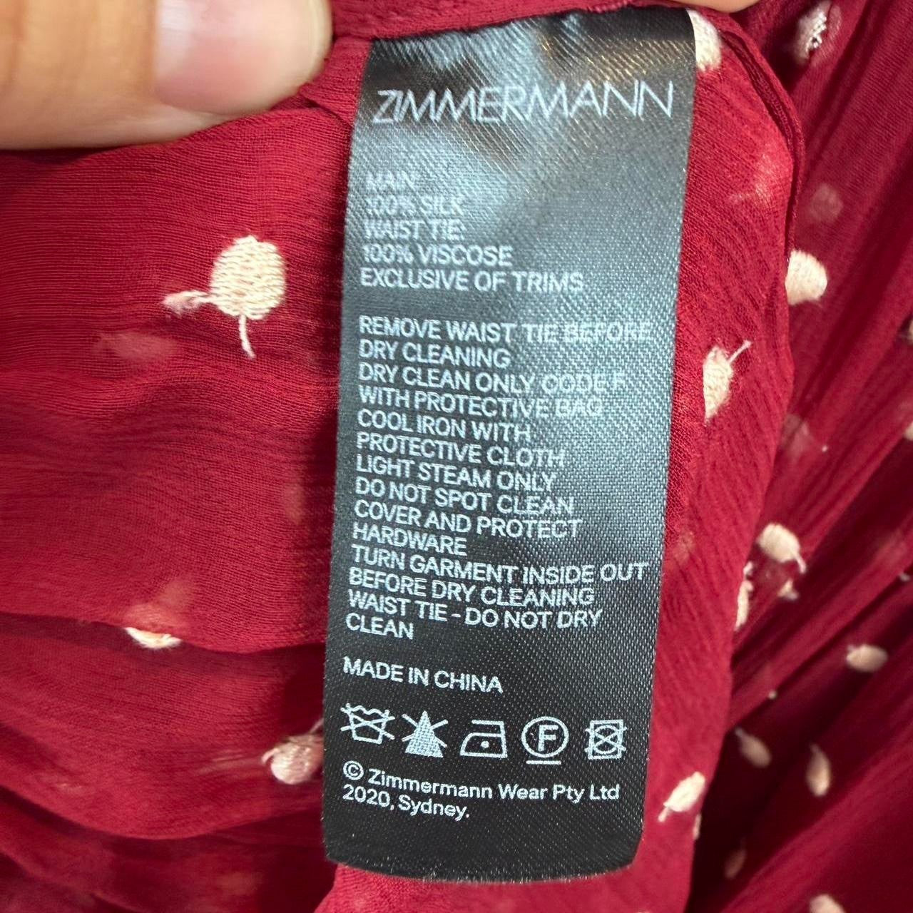 ZIMMERMANN Ladybeetle Swing Midi Dress size 0