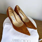 Jimmy Choo Romy brown suede pointed toe pumps size 38