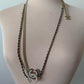 Chanel Chain Belt or Long Necklace with Gold Chain and Black Beads