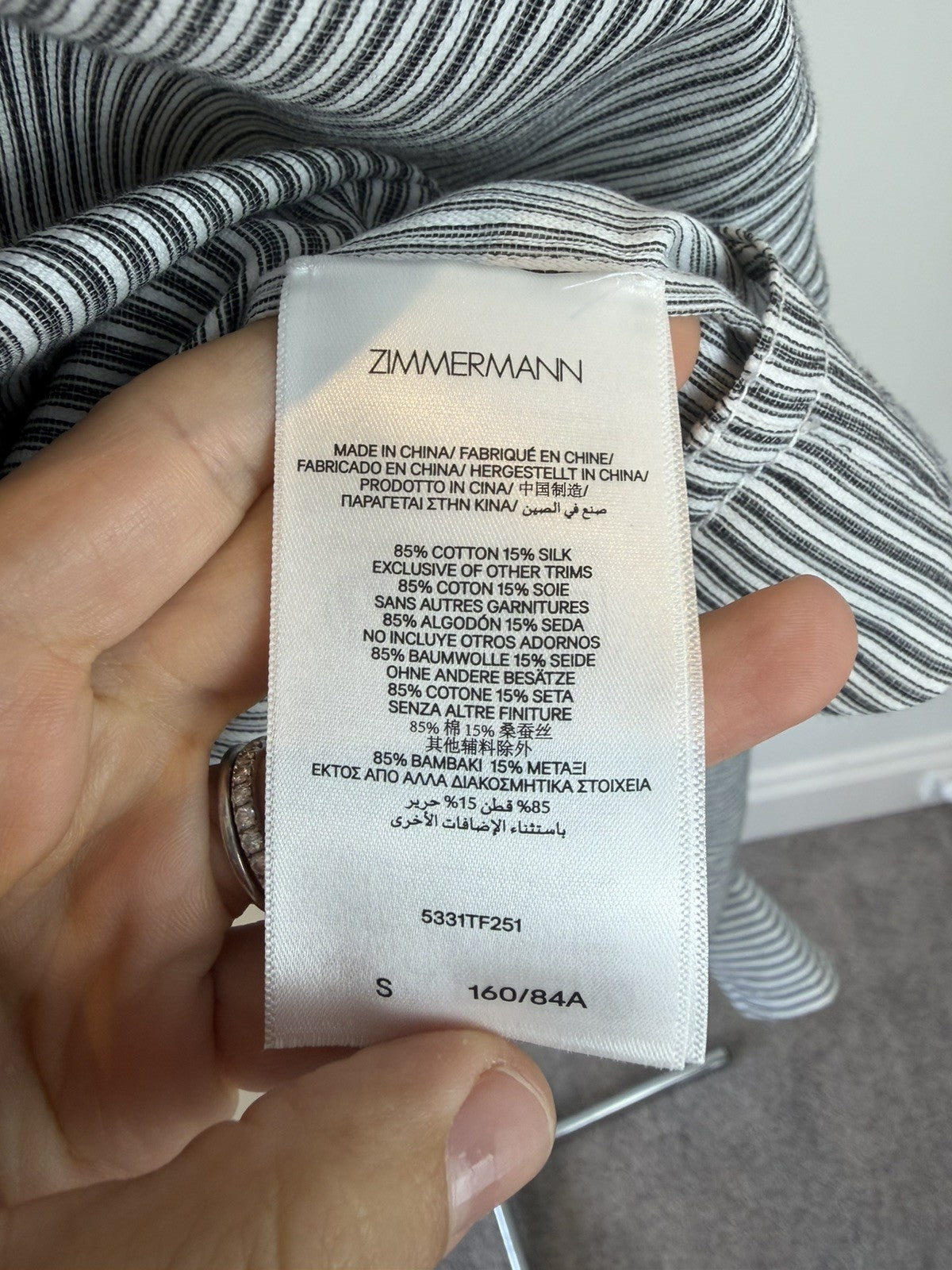 Zimmermann Hypnotic Stripped Blouse Small BNWT