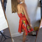 Zimmermann Alight Red Floral Linen Fit & Flare Strappy Mini Dress Size 1
