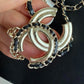 Chanel Chain Belt or Long Necklace with Gold Chain and Black Beads
