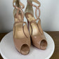 Christian Louboutin Caged Open-Toe Heeled Sandals Nude Patent – Excellent 39eu