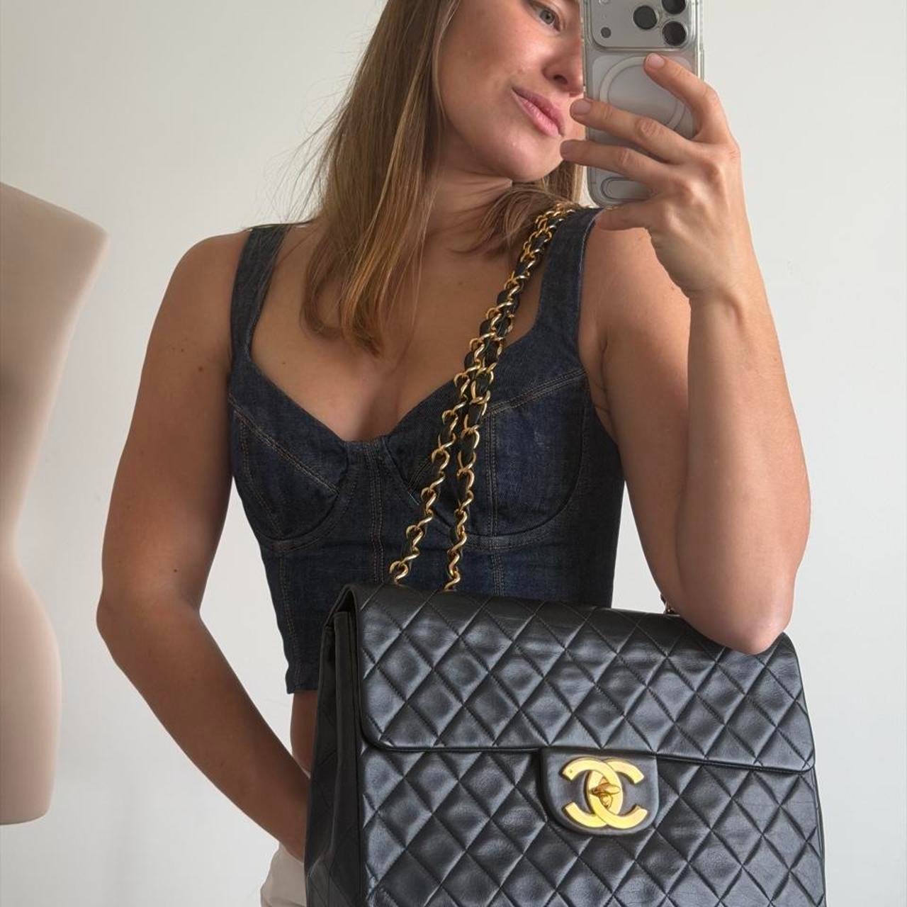 Chanel Jumbo Mattelasse CC 34 cm Single Flap Bag