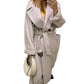 Emporio Armani Cream Alpaca & Virgin Wool Belted Wrap Coat – Size EU 38 / AU 8