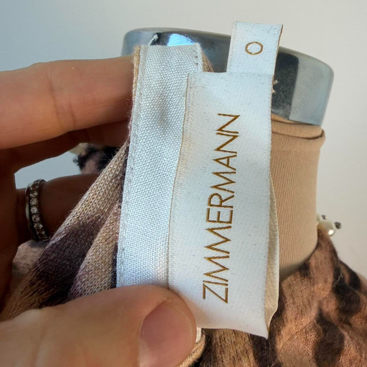 Zimmermann Crush Linen tee Leopard Print Top Size 0