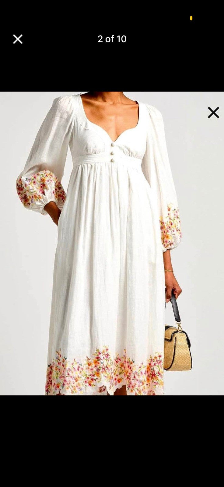 Zimmermann Mae Floral-Embroidered dress Size 3/ 14 AU/ 10 US