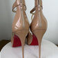Christian Louboutin Caged Open-Toe Heeled Sandals Nude Patent – Excellent 39eu