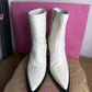 Paris Texas White Leather Nina Wedge Boots  Size 38