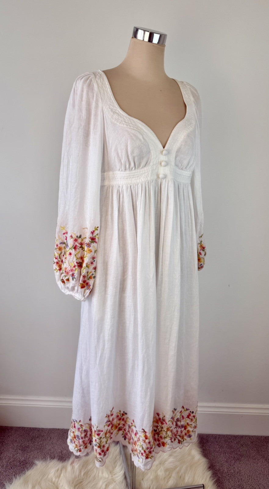 Zimmermann Mae Floral-Embroidered dress Size 3/ 14 AU/ 10 US