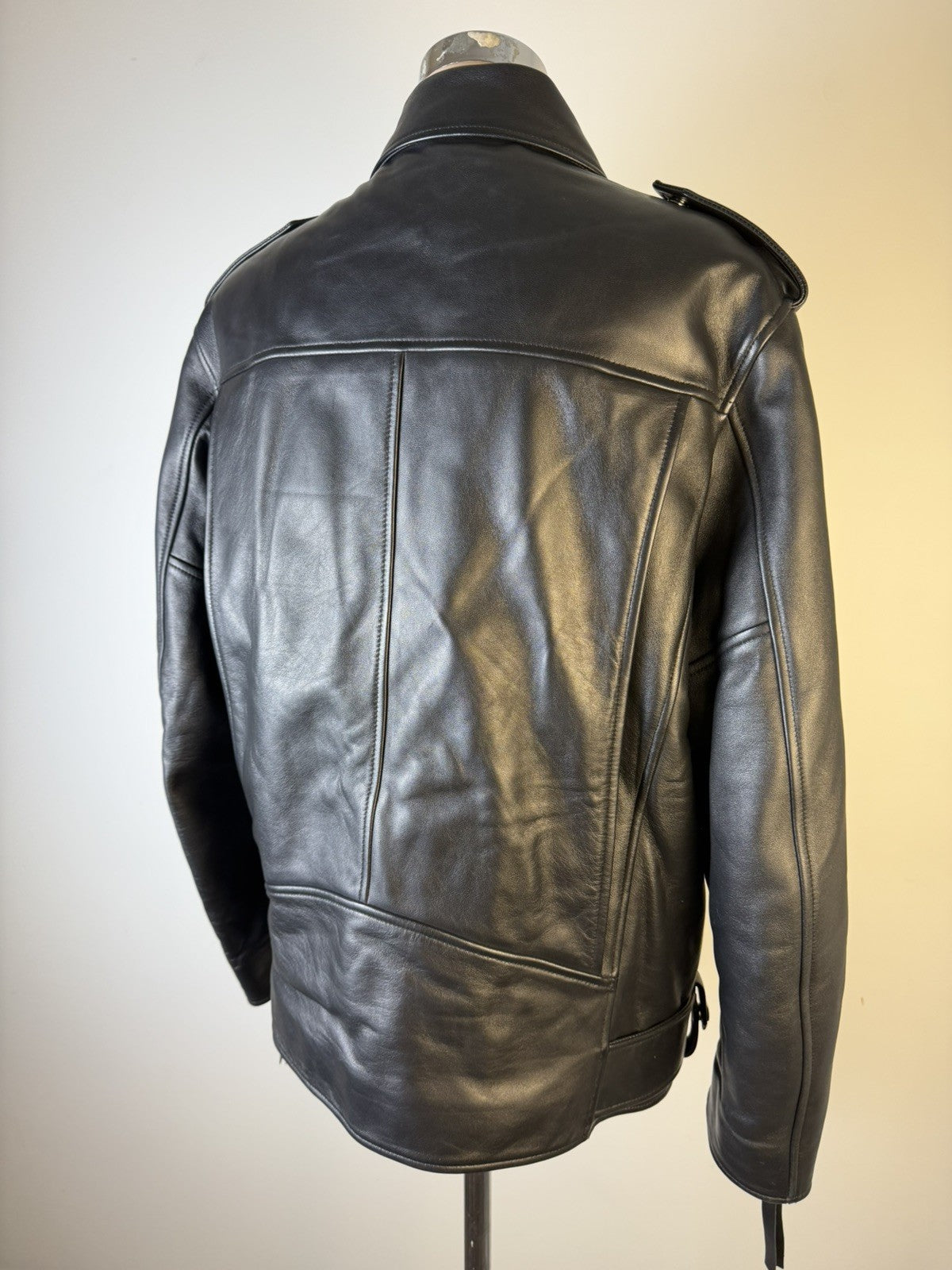 ACNE Studios Women Biker Lamb Leather Jacket Black Zip Long Sleeve Size 36