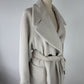 Emporio Armani Cream Alpaca & Virgin Wool Belted Wrap Coat – Size EU 38 / AU 8