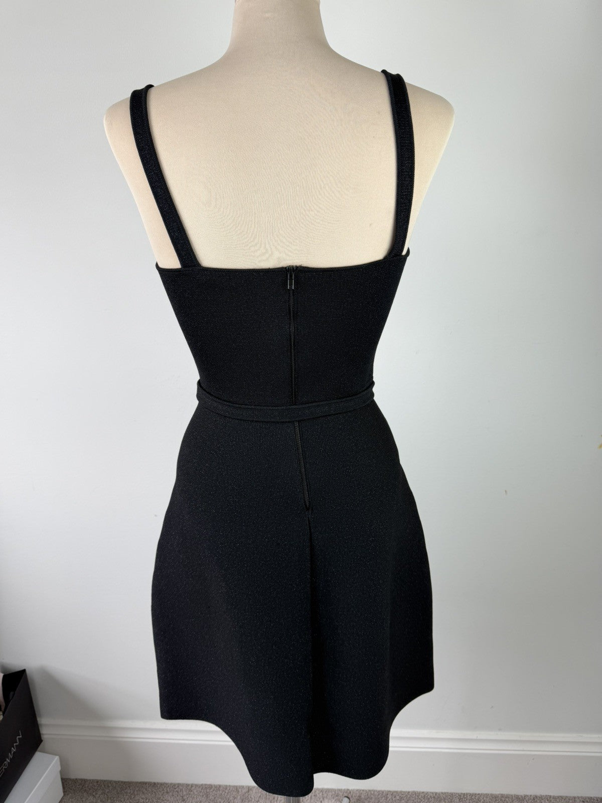 Scanlan Theodore Lurex Black mini dress size XS