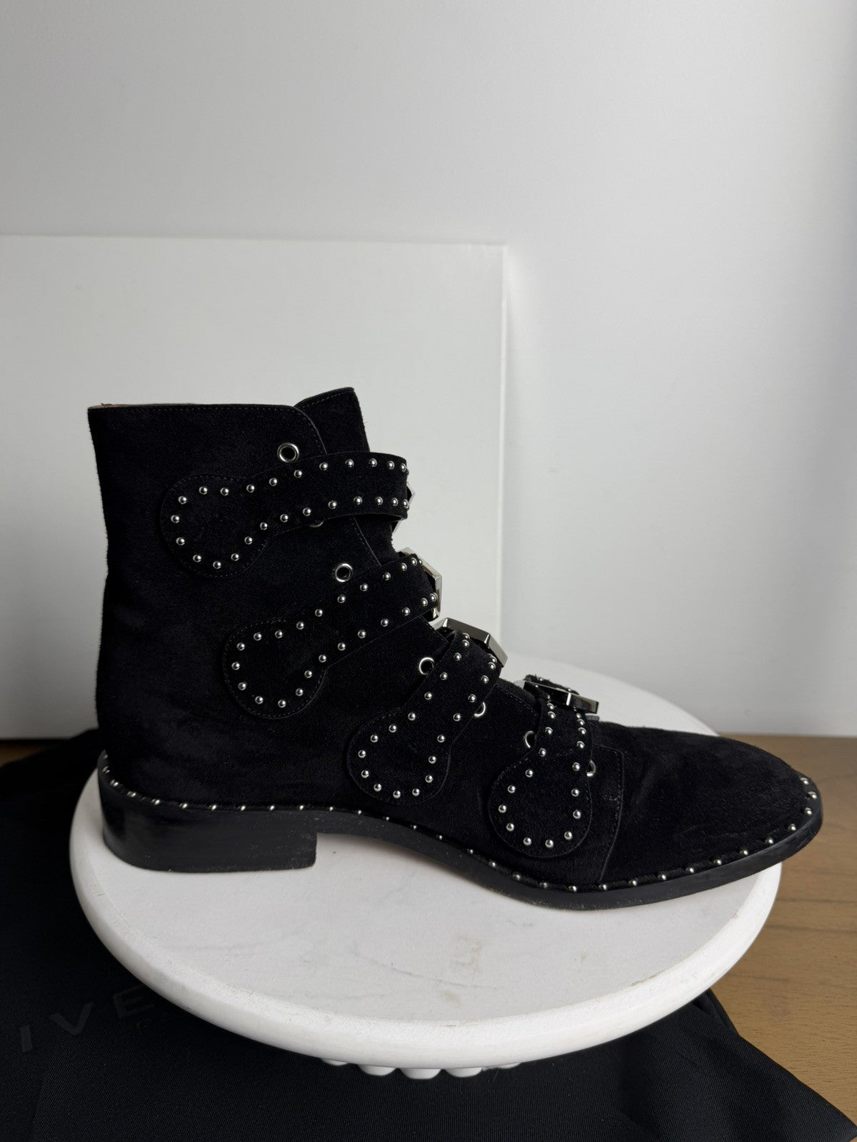 Givenchy "Elegant" Studded Multi-Buckle Ankle Boots Size 38