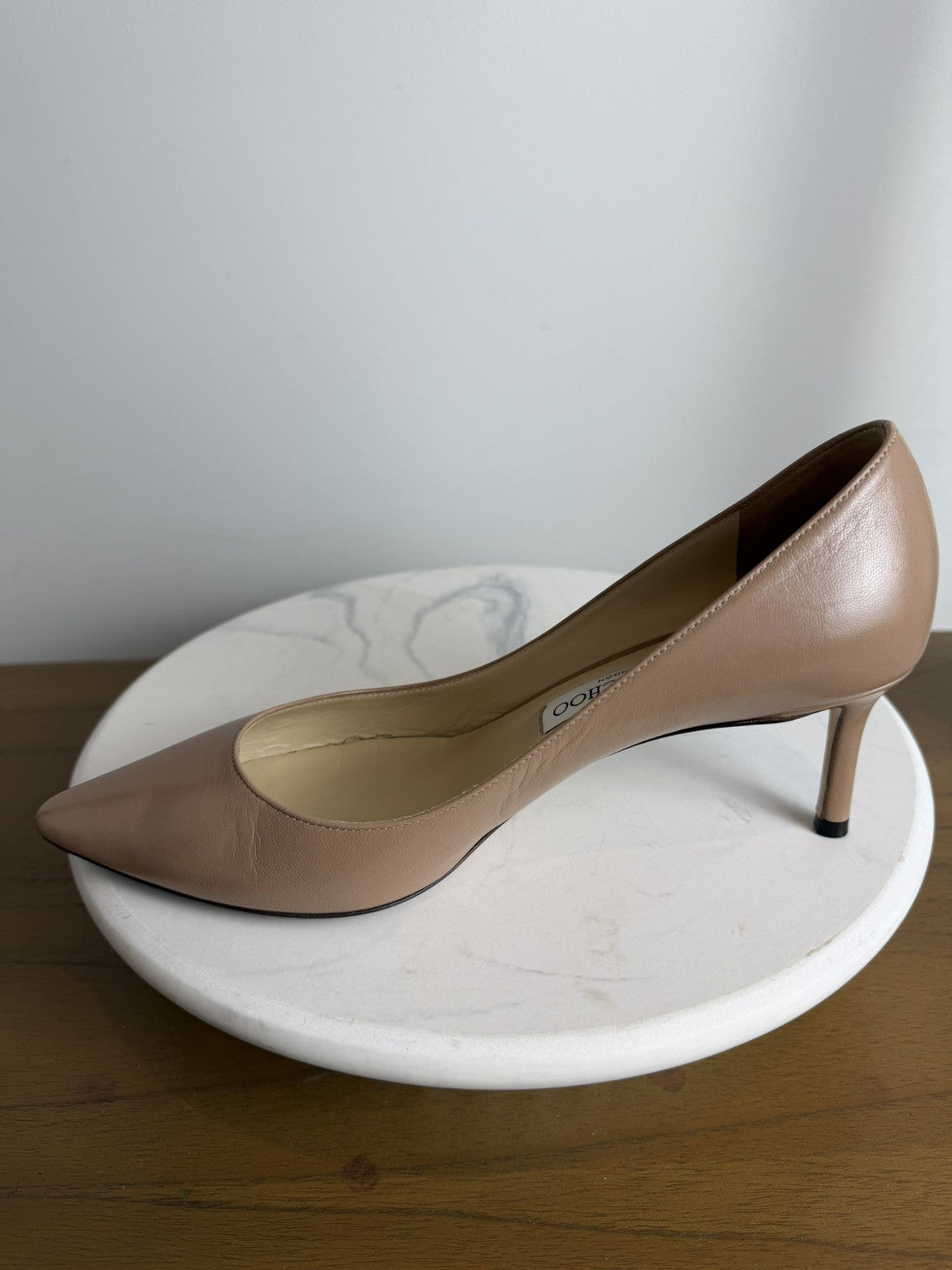 Authentic Jimmy Choo Romy 85 Pumps Shoes sz 38 In Nude