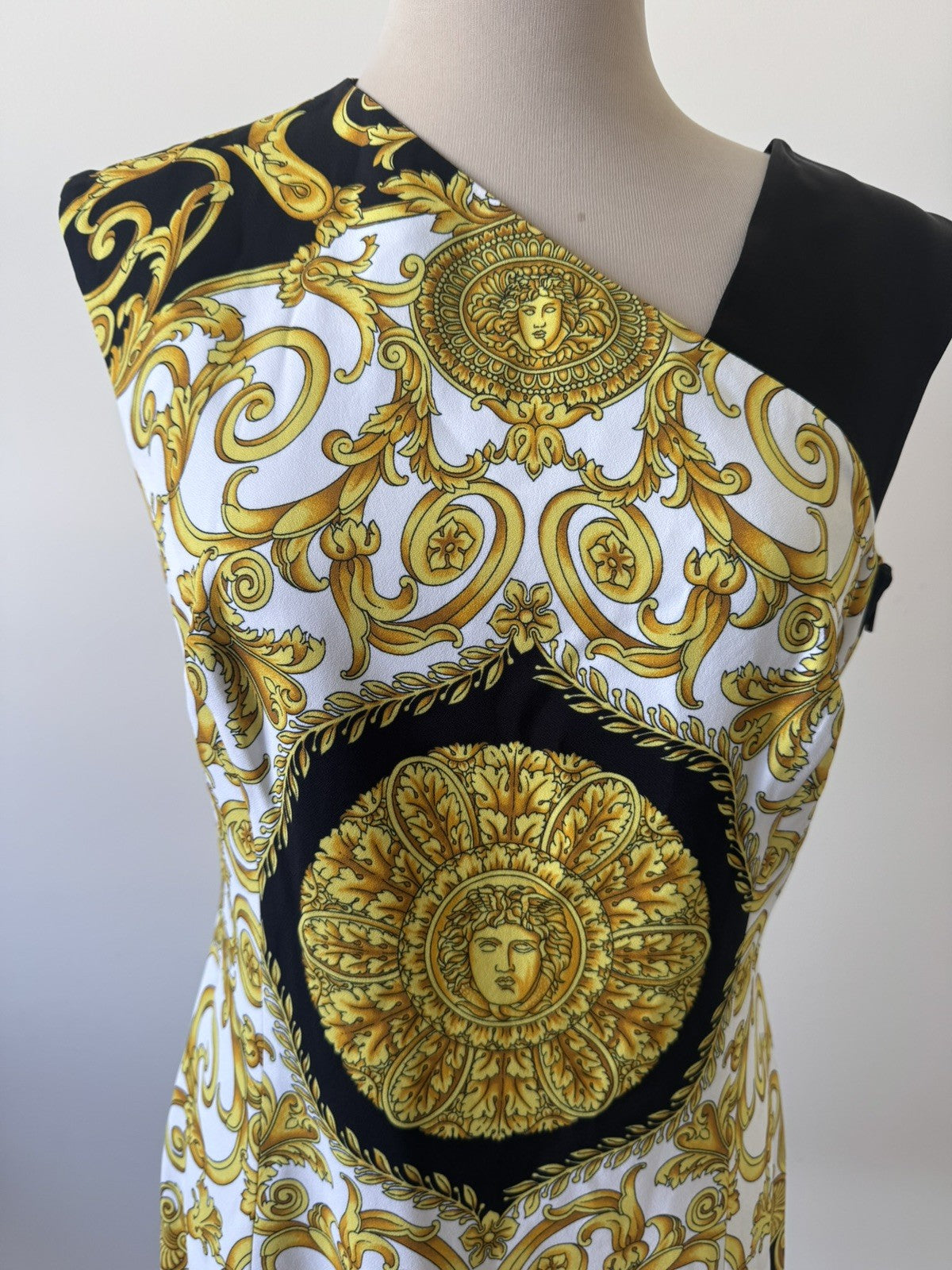 Vercase Barocco Silk Dress Uk 10 42 it 6 us