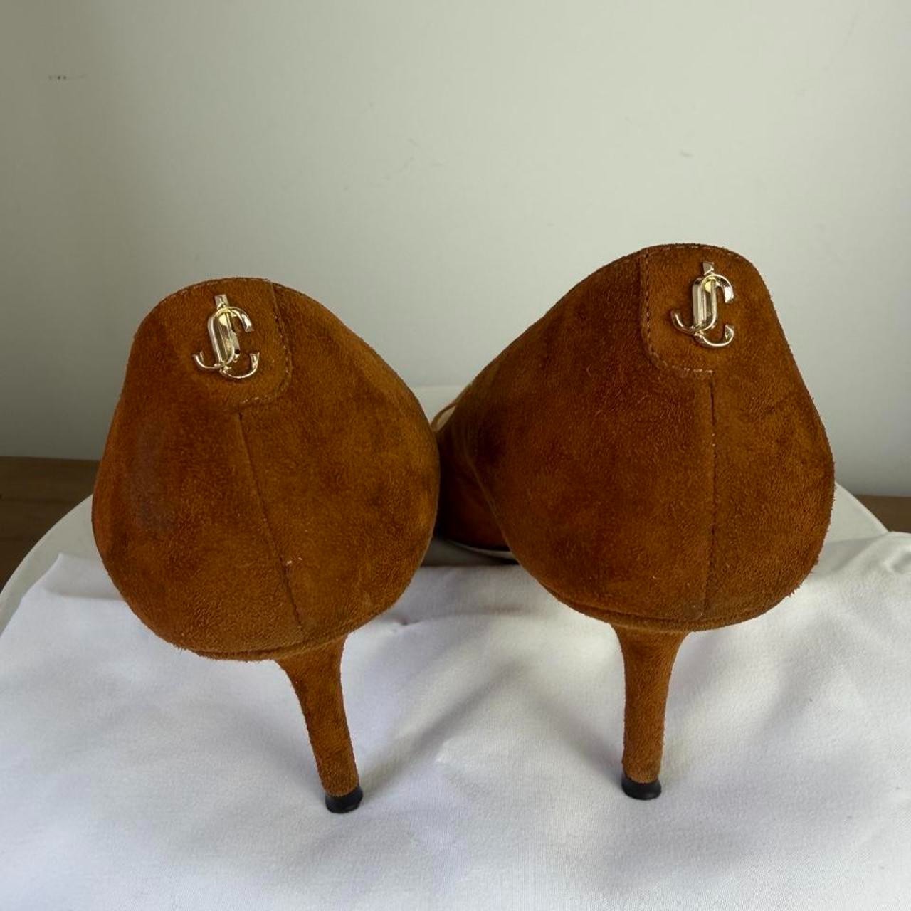 Jimmy Choo Romy brown suede pointed toe pumps size 38
