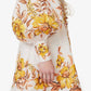 ZIMMERMANN Vacay Beaded Belted Floral-Print Linen Mini Dress Size 1 AU 10 US 4