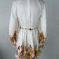 ZIMMERMANN Vacay Beaded Belted Floral-Print Linen Mini Dress Size 1 AU 10 US 4