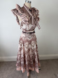 Zimmermann Crush Flared Midi Skirt 0 & Blouse 1 Set