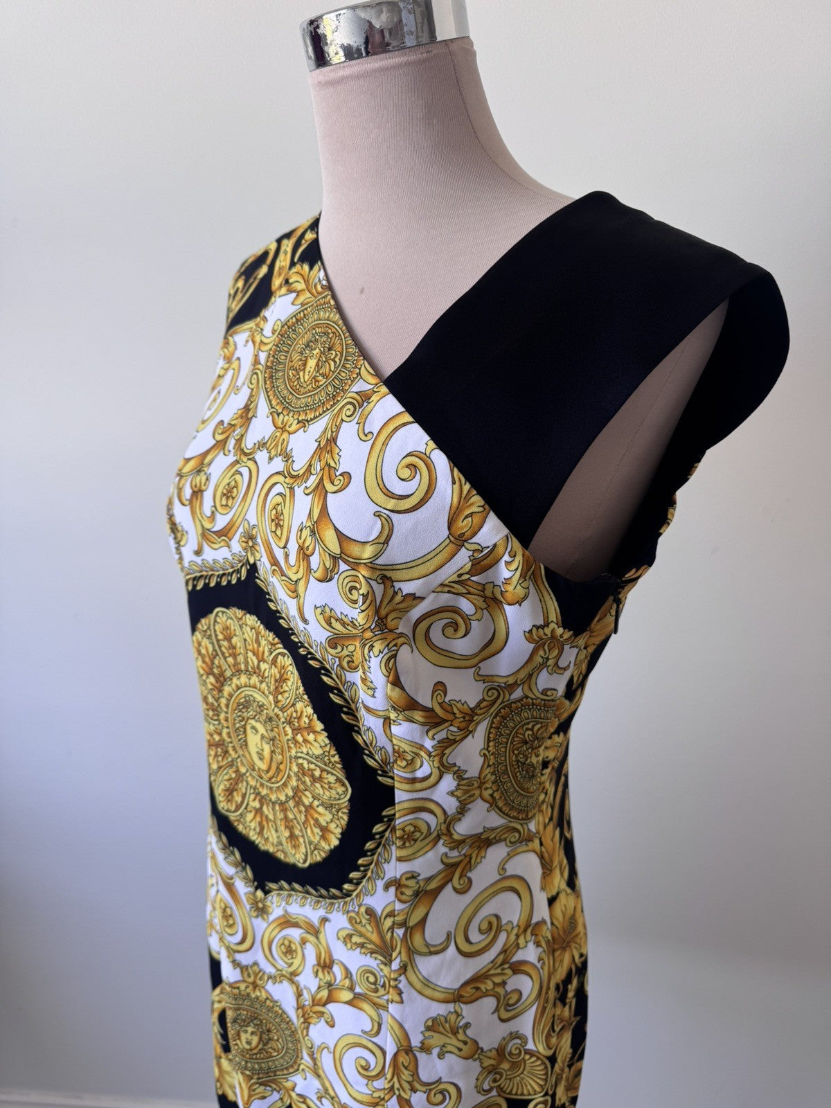 Vercase Barocco Silk Dress Uk 10 42 it 6 us