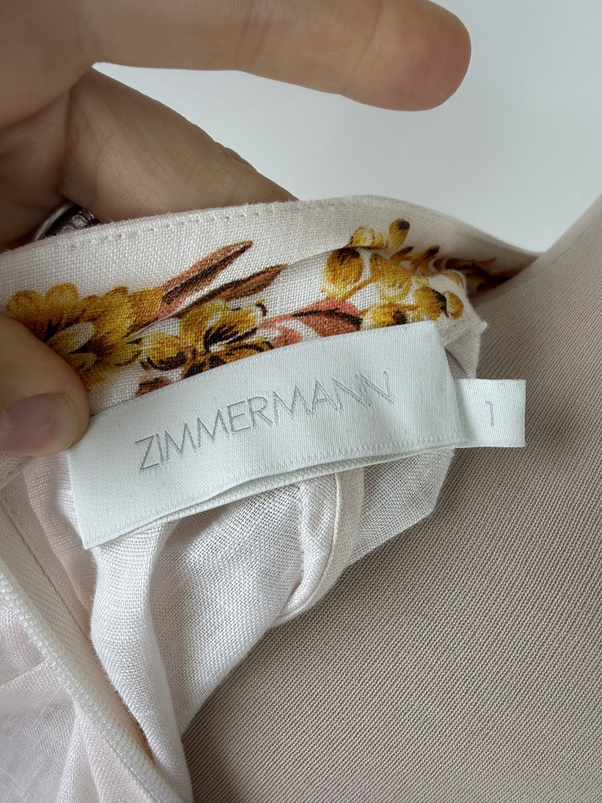 ZIMMERMANN Vacay Beaded Belted Floral-Print Linen Mini Dress Size 1 AU 10 US 4