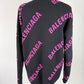 Balenciaga black sweater with pink 'BALENCIAGA'