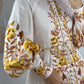 ZIMMERMANN Vacay Beaded Belted Floral-Print Linen Mini Dress Size 1 AU 10 US 4