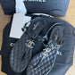 CHANEL Quilted CC Thong Sandals T-Strap Size 40