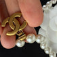 Chanel white pearl necklace with gold hardware and crystal accents
