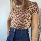 Zimmermann Crush Linen tee Leopard Print Top Size 0