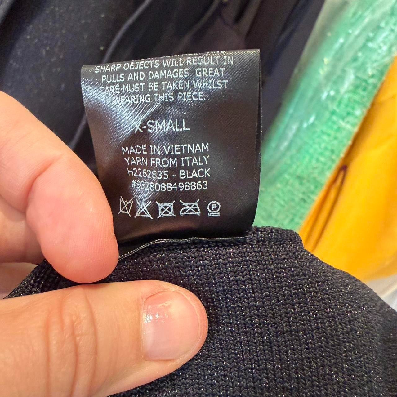 Scanlan Theodore Lurex Black mini dress size XS