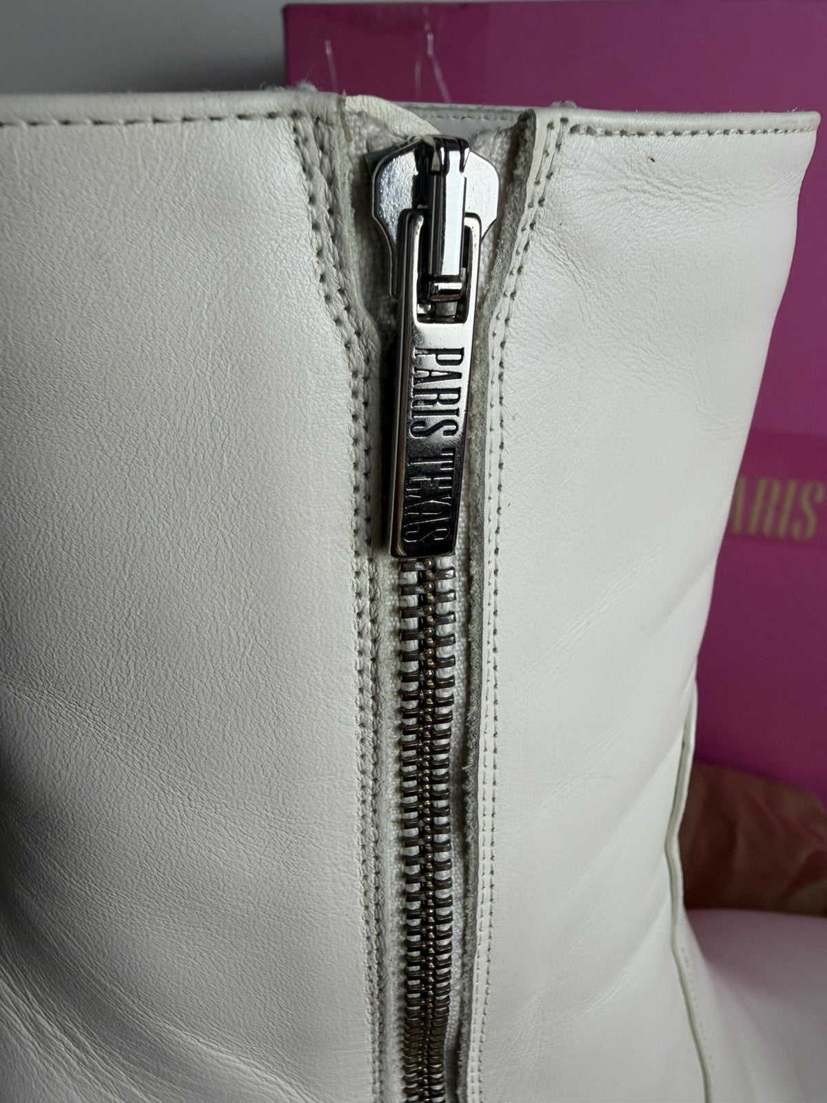 Paris Texas White Leather Nina Wedge Boots  Size 38