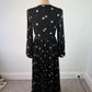 Zimmermann Dress Size 0 AU 6-8 US 2-5 Sunray Midi Pleated Polkadot Black Elegant