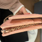 Chanel WOC pink quilted leather wallet with gold hardware #luxury #designer