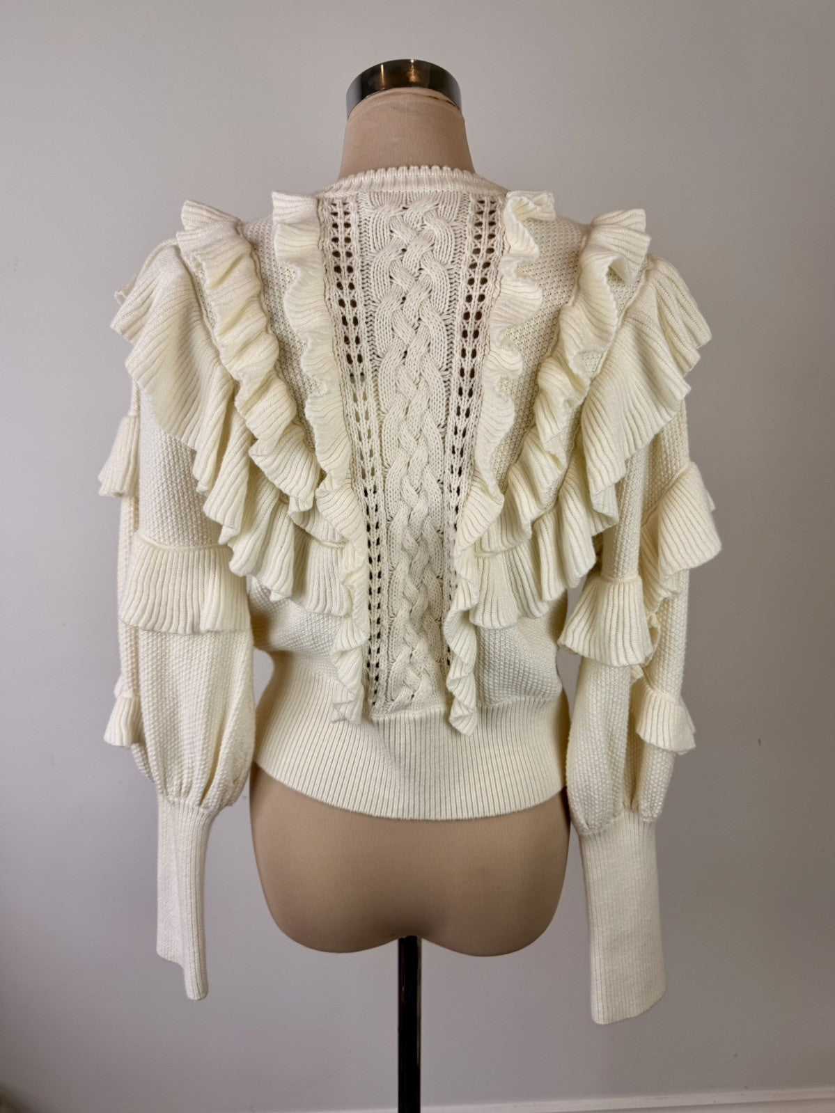 ZIMMERMANN botanica ruffled creme sweater Size 3/ UK 12-14/ us 8-10 
